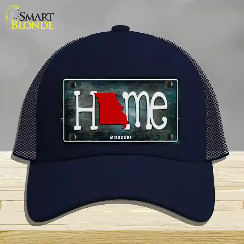 Missouri Home State Outline Novelty License Plate Hat Mesh / Navy