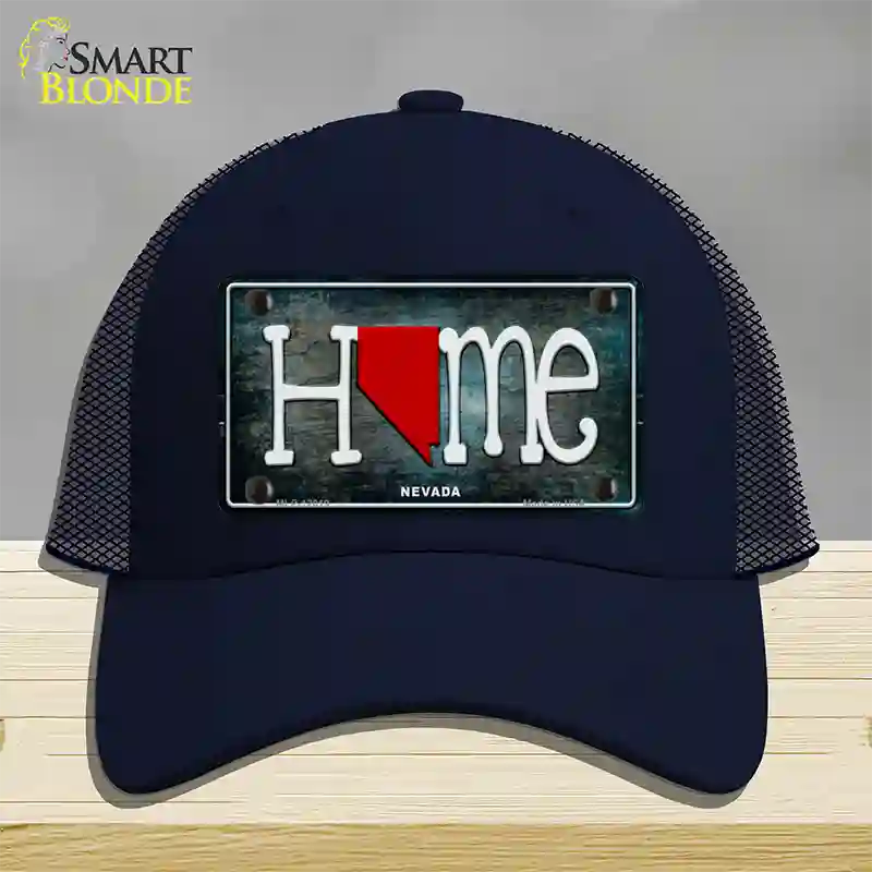 Nevada Home State Outline Novelty License Plate Hat Mesh / Navy