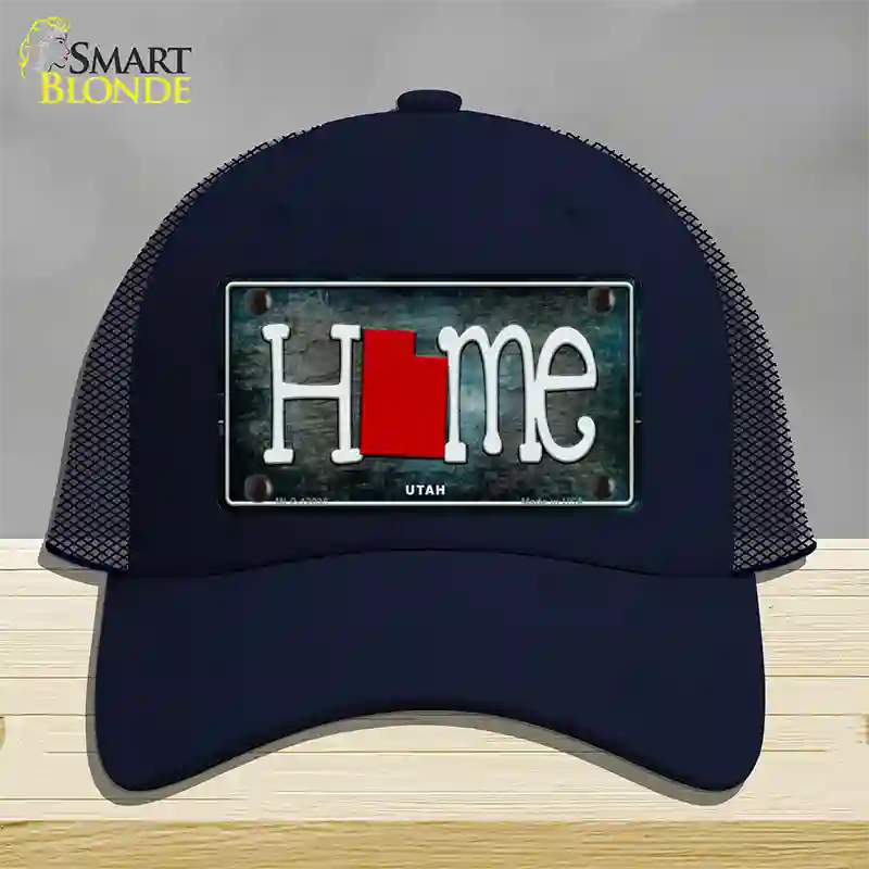 Utah Home State Outline Novelty License Plate Hat Mesh / Navy