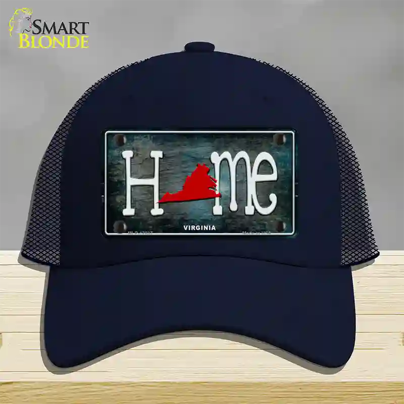 Virginia Home State Outline Novelty License Plate Hat Mesh / Navy