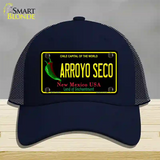 Arroyo Seco Black New Mexico Novelty License Plate Hat Mesh / Navy