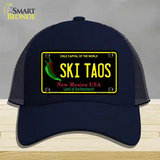 Ski Taos Black New Mexico Novelty License Plate Hat Mesh / Navy