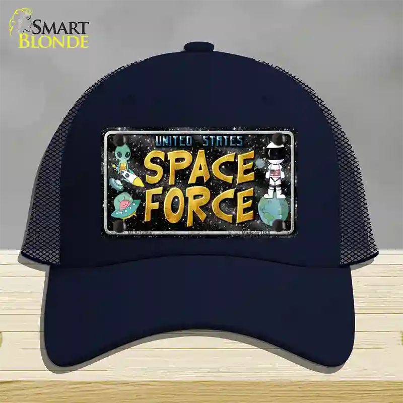 Space Force Novelty License Plate Hat Mesh / Navy