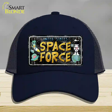 Space Force Novelty License Plate Hat Mesh / Navy