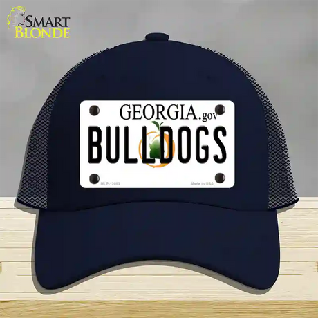 Georgia Bulldogs Novelty License Plate Hat Mesh / Navy