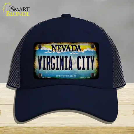 Nevada Virginia City Novelty License Plate Hat Mesh / Navy