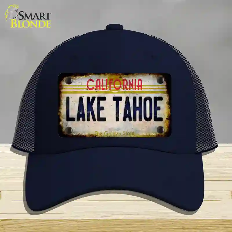 California Lake Tahoe Novelty License Plate Hat Mesh / Navy