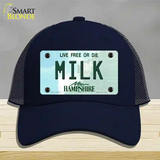 Milk New Hampshire State Novelty License Plate Hat Mesh / Navy