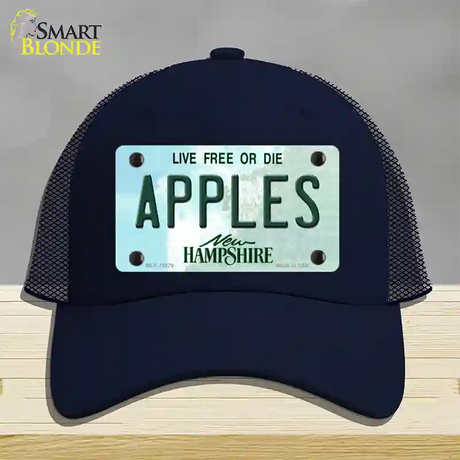 Apples New Hampshire State Novelty License Plate Hat Mesh / Navy