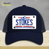 Stokes North Carolina State Novelty License Plate Hat Mesh / Navy