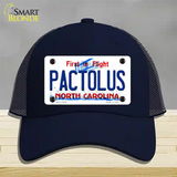 Pactolus North Carolina State Novelty License Plate Hat Mesh / Navy