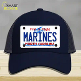 Marines North Carolina State Novelty License Plate Hat Mesh / Navy