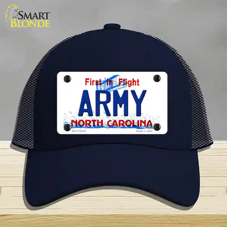 Army North Carolina State Novelty License Plate Hat Mesh / Navy