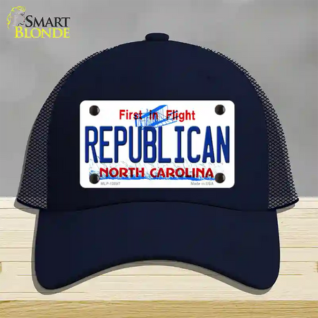 Republican North Carolina State Novelty License Plate Hat Mesh / Navy