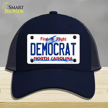 Democrat North Carolina State Novelty License Plate Hat Mesh / Navy