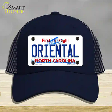 Oriental North Carolina State Novelty License Plate Hat Mesh / Navy