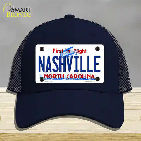 Nashville North Carolina State Novelty License Plate Hat Mesh / Navy