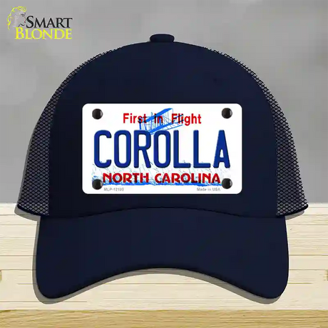 Corolla North Carolina State Novelty License Plate Hat Mesh / Navy