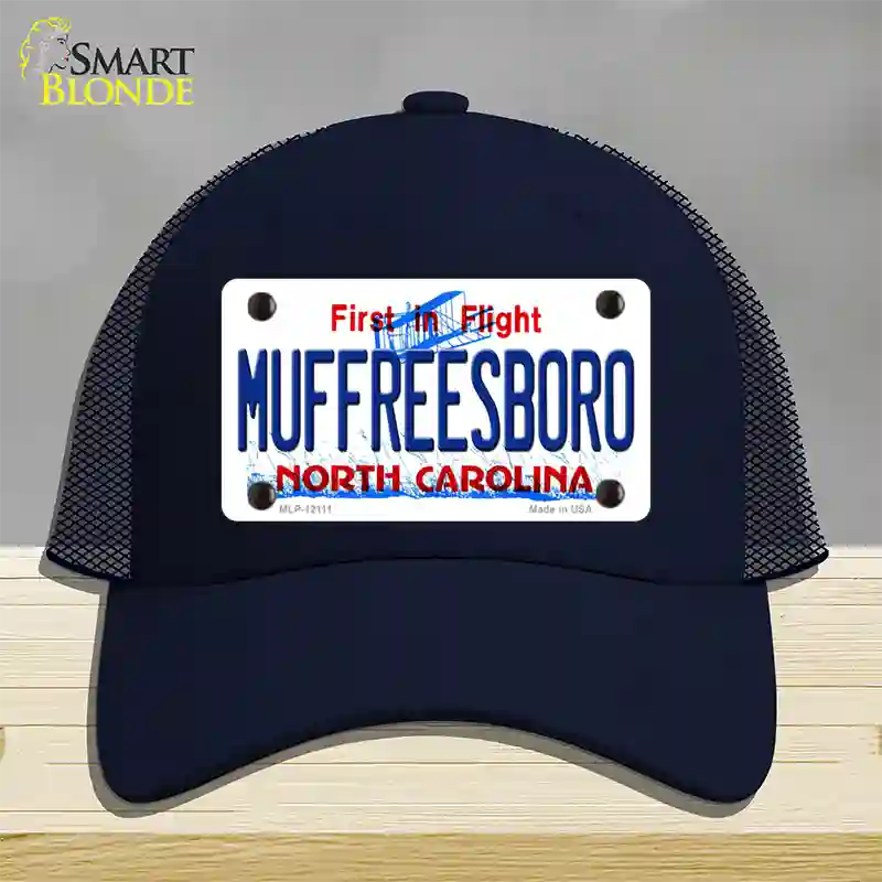 Muffreesboro North Carolina State Novelty License Plate Hat Mesh / Navy