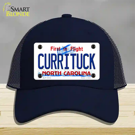 Currituck North Carolina State Novelty License Plate Hat Mesh / Navy