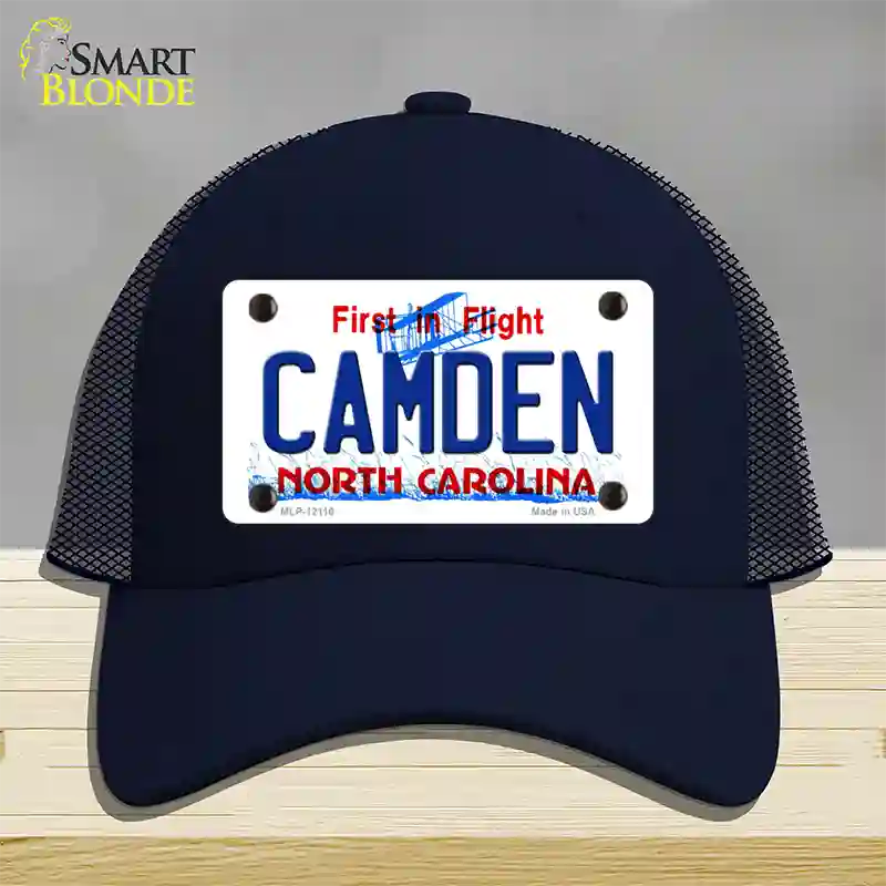 Camden North Carolina State Novelty License Plate Hat Mesh / Navy