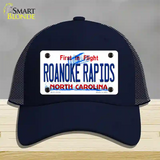 Roanoke Rapids North Carolina State Novelty License Plate Hat Mesh / Navy