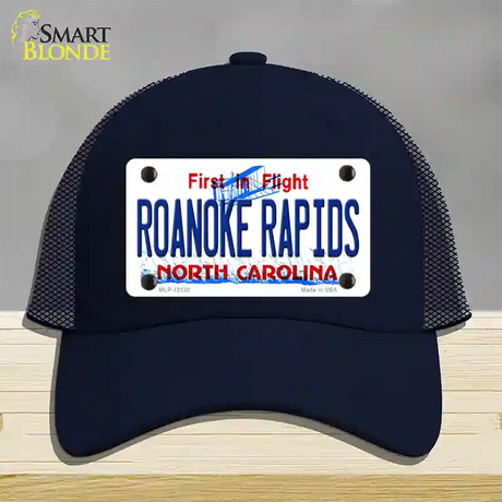 Roanoke Rapids North Carolina State Novelty License Plate Hat Mesh / Navy