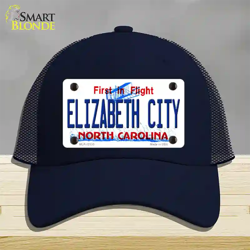 Elizabeth City North Carolina State Novelty License Plate Hat Mesh / Navy