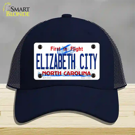 Elizabeth City North Carolina State Novelty License Plate Hat Mesh / Navy