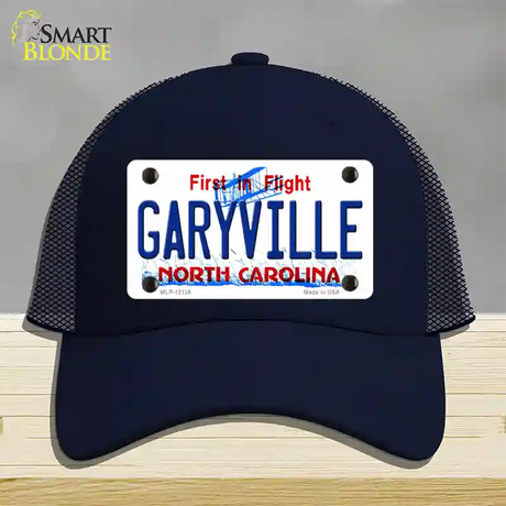 Garyville North Carolina State Novelty License Plate Hat Mesh / Navy