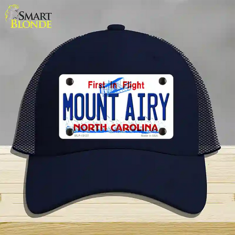 Mount Airy North Carolina State Novelty License Plate Hat Mesh / Navy