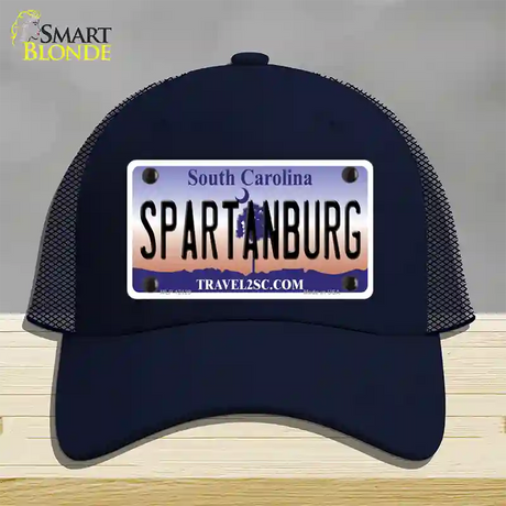 Spartanburg South Carolina State Novelty License Plate Hat Mesh / Navy