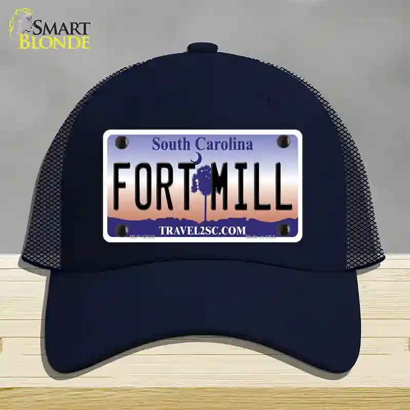 Fort Mill South Carolina Novelty License Plate Hat Mesh / Navy