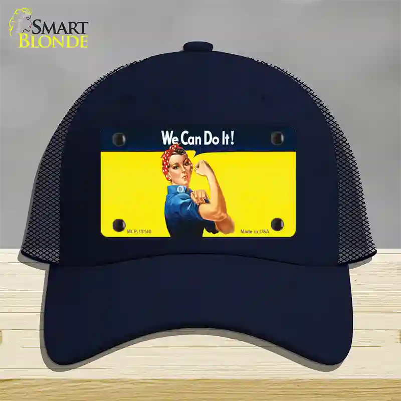 We Can Do It Novelty License Plate Hat Mesh / Navy