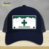 Marajuana Cross Colorado Novelty License Plate Hat Mesh / Navy