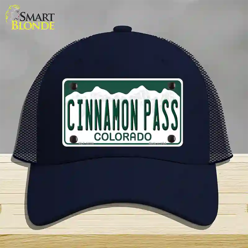 Cinnamon Pass Colorado Novelty License Plate Hat Mesh / Navy