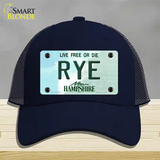 Rye New Hampshire Novelty License Plate Hat Mesh / Navy