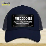 I Need Google Novelty License Plate Hat Mesh / Navy