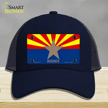 Bisbee Arizona Flag Novelty License Plate Hat Mesh / Navy