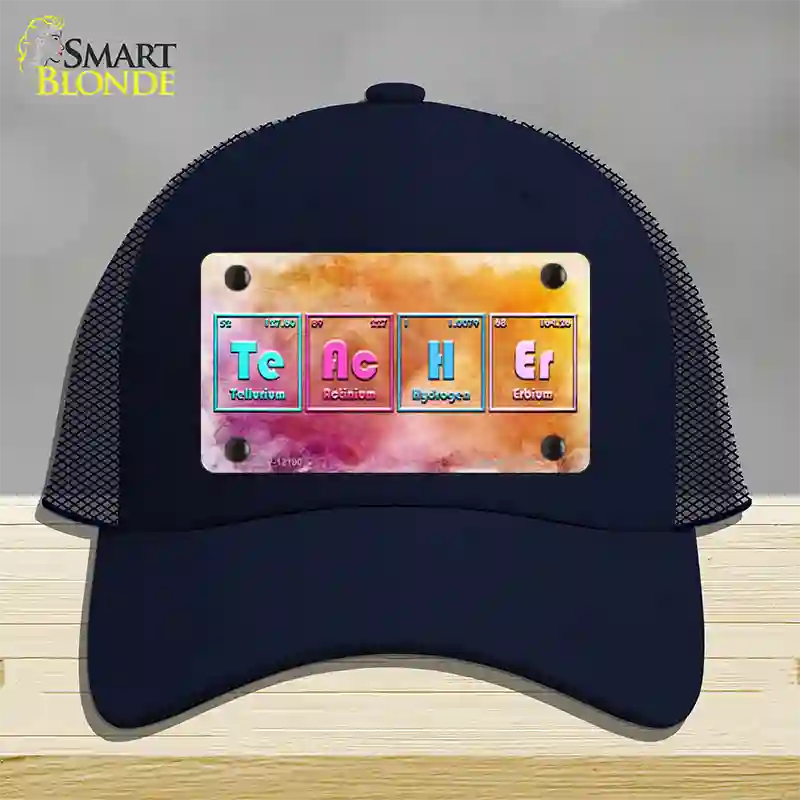 Teacher Periodic Table Novelty License Plate Hat Mesh / Navy