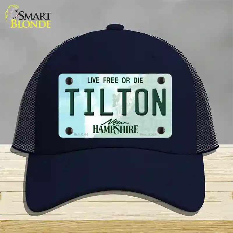 Tilton New Hampshire Novelty License Plate Hat Mesh / Navy