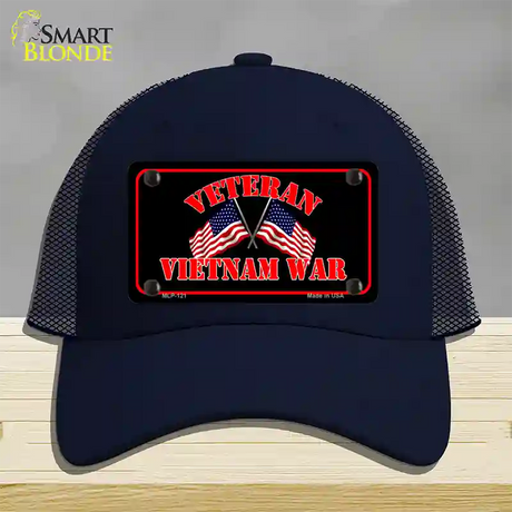 Vietnam War Veteran Novelty License Plate Hat Mesh / Navy