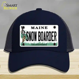 Snow Boarder Maine Novelty License Plate Hat Mesh / Navy