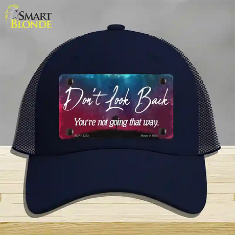 Dont Look Back Novelty License Plate Hat Mesh / Navy