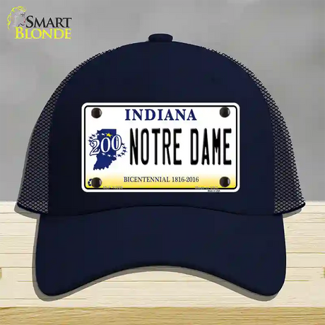 Notre Dame Indiana Novelty License Plate Hat Mesh / Navy