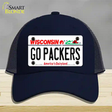 Go Packers Wisconsin Novelty License Plate Hat Mesh / Navy