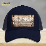 Dog Mom Novelty License Plate Hat Mesh / Navy