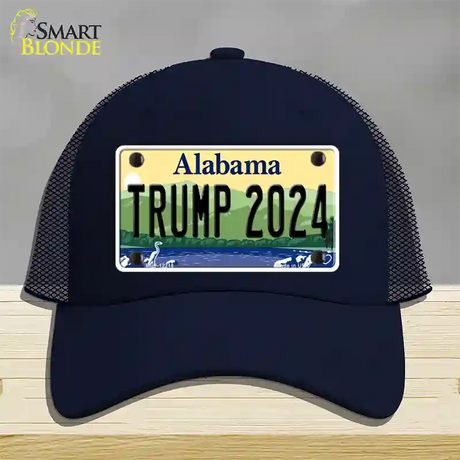 Trump 2024 Alabama Novelty License Plate Hat Mesh / Navy