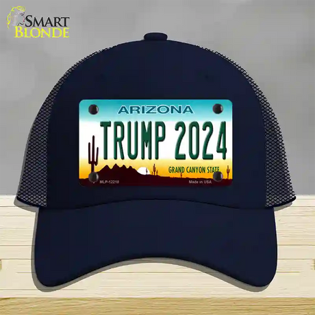 Trump 2024 Arizona Novelty License Plate Hat Mesh / Navy