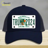 Trump 2024 Florida Novelty License Plate Hat Mesh / Navy